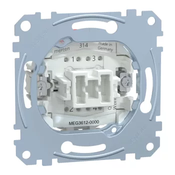   Schenider Electric Merten MEG3612-0000 kétpólusú kapcsoló betét (102), burkolat és keret nélkül, rugós bekötés, süllyesztett, 16A 250V