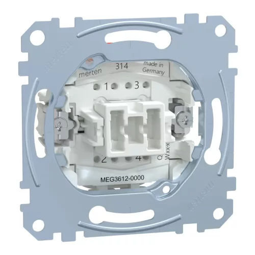 Schenider Electric Merten MEG3612-0000 kétpólusú kapcsoló betét (102), burkolat és keret nélkül, rugós bekötés, süllyesztett, 16A 250V