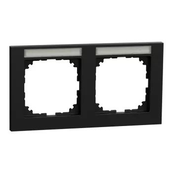   Schneider Electric Merten M-Pure MEG4021-3603 feliratozható kettes keret fekete, vízszintes elhelyezéssel - System-M