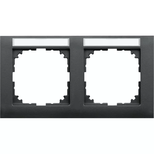 Schneider Electric Merten M-Pure MEG4021-3614 feliratozható kettes keret antracit, vízszintes elhelyezéssel - System-M