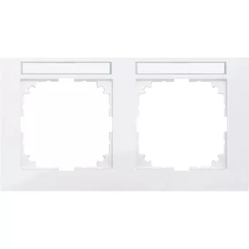   Schneider Electric Merten M-Pure MEG4021-3619 feliratozható kettes keret polárfehér, vízszintes elhelyezéssel - System-M