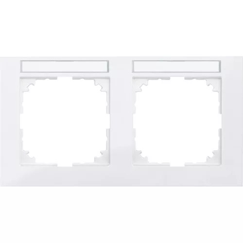 Schneider Electric Merten M-Pure MEG4021-3619 feliratozható kettes keret polárfehér, vízszintes elhelyezéssel - System-M