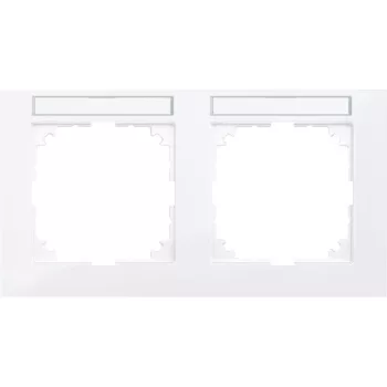 Schneider Electric Merten MEG4021-3625 M-Pure feliratozható kettes keret, vízszintes, aktívfehér
