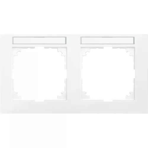 Schneider Electric Merten MEG4021-3625 M-Pure feliratozható kettes keret, vízszintes, aktívfehér
