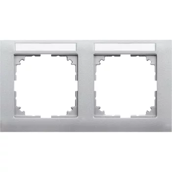 Schneider Electric Merten MEG4021-3660 M-Pure feliratozható kettes keret, vízszintes, alumínium