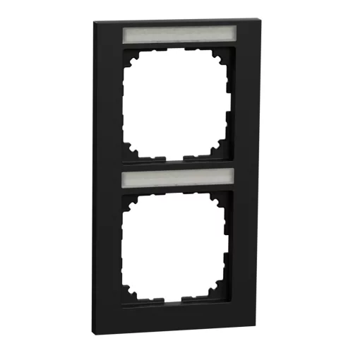Schneider Electric Merten MEG4022-3603 M-Pure feliratozható kettes keret, függőleges, fekete