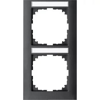 Schneider Electric Merten MEG4022-3614 M-Pure feliratozható kettes keret, függőleges, antracit