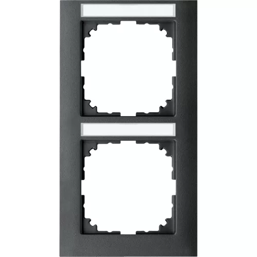 Schneider Electric Merten MEG4022-3614 M-Pure feliratozható kettes keret, függőleges, antracit
