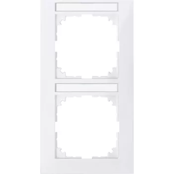 Schneider Electric Merten MEG4022-3619 M-Pure feliratozható kettes keret, függőleges, polárfehér