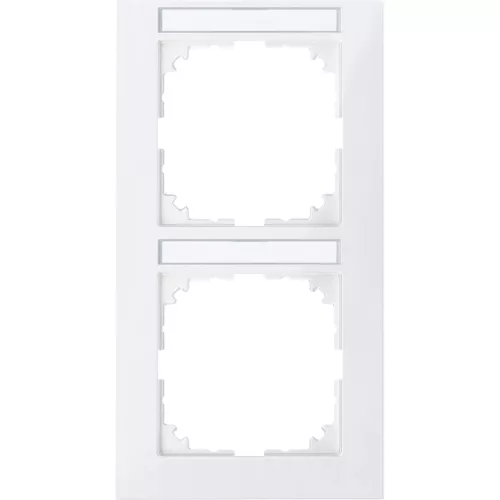 Schneider Electric Merten M-Pure MEG4022-3619 feliratozható kettes keret polárfehér, függőleges elhelyezéssel - System-M