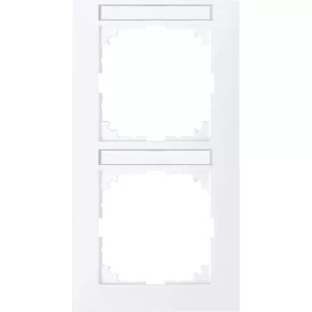 Schneider Electric Merten MEG4022-3625 M-Pure feliratozható kettes keret, függőleges, aktívfehér