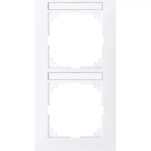Schneider Electric Merten M-Pure MEG4022-3625 feliratozható kettes keret aktívfehér, függőleges elhelyezéssel - System-M