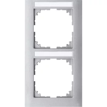 Schneider Electric Merten MEG4022-3660 M-Pure feliratozható kettes keret, függőleges, alumínium