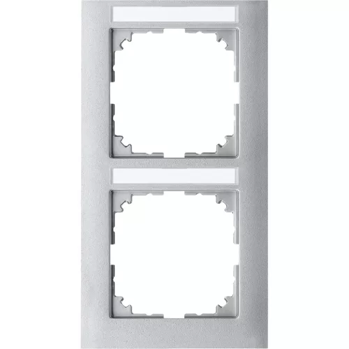 Schneider Electric Merten MEG4022-3660 M-Pure feliratozható kettes keret, függőleges, alumínium