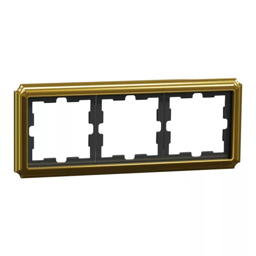 Schneider Electric Merten D-Antik MEG4030-4741 hármas fém keret 24k arany függőleges és vízszintes elhelyezéssel - System-D