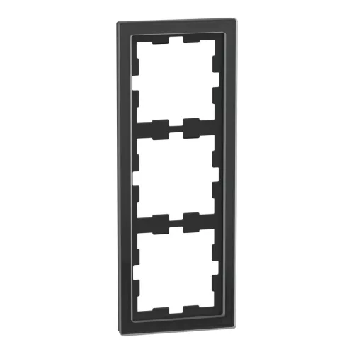 Schneider Electric Merten MEG4030-6503 D-Life hármas keret, ónixfekete (üveg)