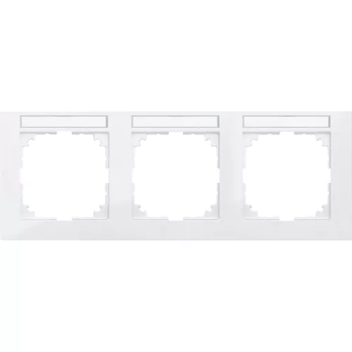 Schneider Electric Merten M-Pure MEG4031-3619 feliratozható hármas keret polárfehér, vízszintes elhelyezéssel - System-M
