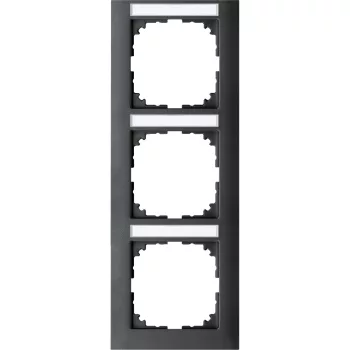 Schneider Electric Merten MEG4032-3614 M-Pure feliratozható hármas keret, függőleges, antracit