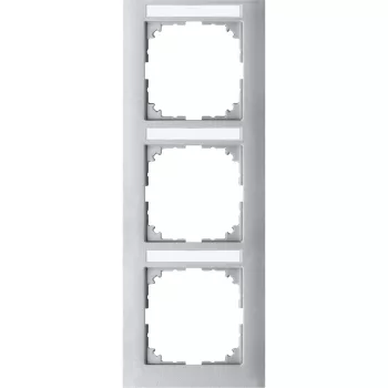 Schneider Electric Merten MEG4032-3660 M-Pure feliratozható hármas keret, függőleges, alumínium
