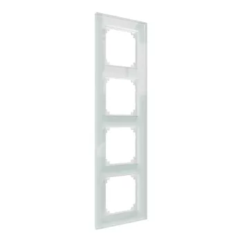   Schneider Electric Merten M-Plan MEG4040-2320 négyes üvegkeret kristályfehér függőleges és vízszintes elhelyezéssel - System-M