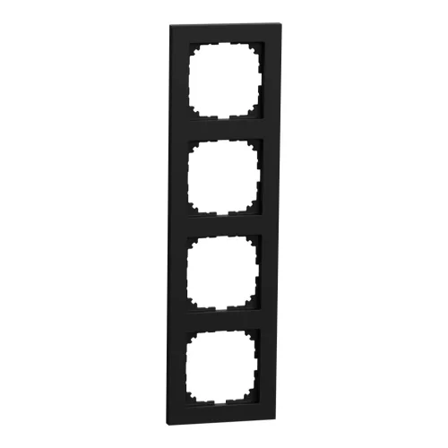 Schneider Electric Merten M-Pure MEG4040-3603 négyes keret fekete függőleges és vízszintes elhelyezéssel - System-M