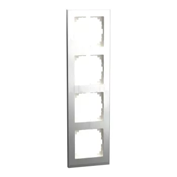   Schneider Electric Merten M-Pure MEG4040-3646 négyes keret rozsdamentes acél/alumínium függőleges és vízszintes elhelyezéssel - System-M