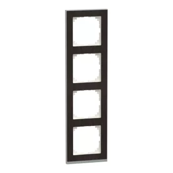 Schneider Electric Merten MEG4040-3671 M-Pure négyes keret, wenge/alumínium (fa)