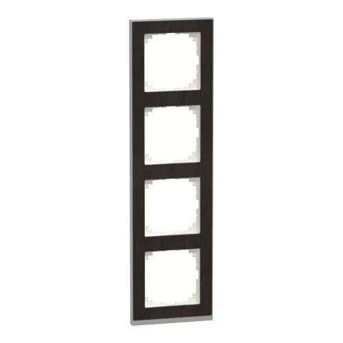 Schneider Electric Merten MEG4040-3671 M-Pure négyes keret, wenge/alumínium (fa)