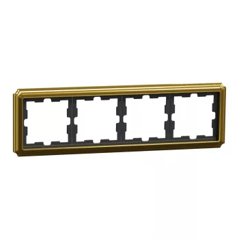   Schneider Electric Merten D-Antik MEG4040-4741 négyes fém keret 24k arany függőleges és vízszintes elhelyezéssel - System-D