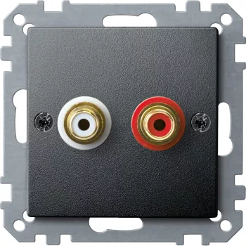   Schneider Electric Merten MEG4350-0414 RCA (audio) csatlakozóaljzat  antracit - System-M (M-Plan / M-Pure / M-Smart)