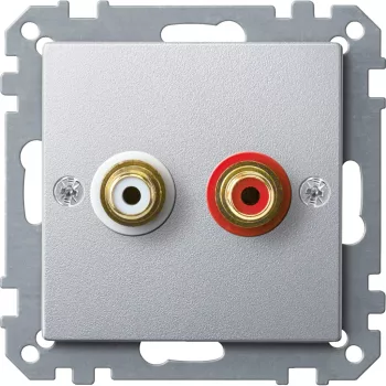   Schneider Electric Merten MEG4350-0460 RCA (audio) csatlakozóaljzat  alumínium - System-M (M-Plan / M-Pure / M-Smart)