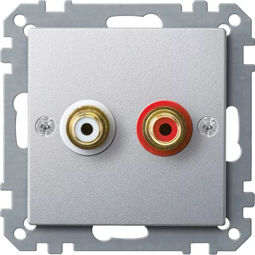 Schneider Electric Merten MEG4350-0460 RCA (audio) csatlakozóaljzat  alumínium - System-M (M-Plan / M-Pure / M-Smart)