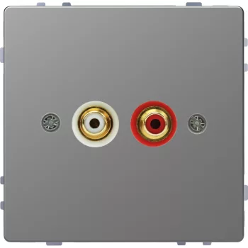 Schneider Electric Merten MEG4350-6036 audio csatlakozóaljzat (RCA) System-D acél