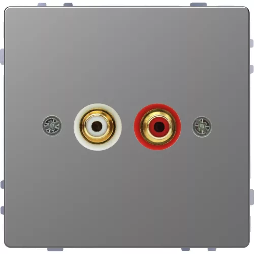 Schneider Electric Merten MEG4350-6036 audio csatlakozóaljzat (RCA) System-D acél
