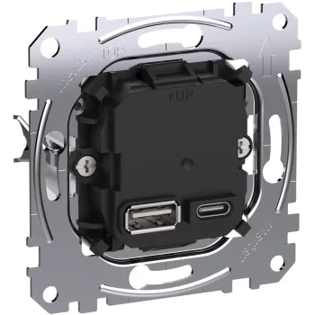 Schneider Electric Merten MEG4366-0120 Dupla USB gyorstöltő, A+C, 45 W