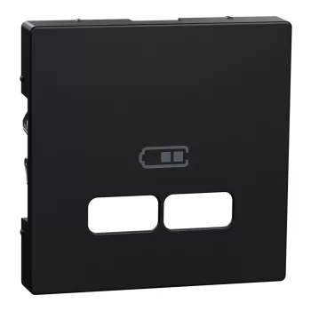 Schneider Electric Merten MEG4367-0403 Fedlap, USB töltőkhöz, System-M, fekete