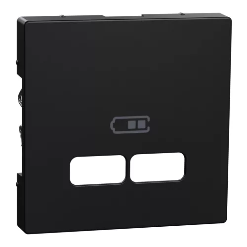 Schneider Electric Merten MEG4367-0403 Fedlap, USB töltőkhöz, System-M, fekete