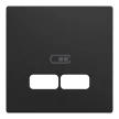Schneider Electric Merten MEG4367-0403 Fedlap, USB töltőkhöz, System-M, fekete