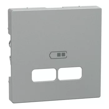   Schneider Electric Merten MEG4367-0460 burkolat USB töltő betétekhez alumínium - System-M (M-Plan / M-Pure / M-Smart)