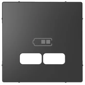 Schneider Electric Merten MEG4367-6034 Fedlap, USB töltőkhöz, System-D, antracit