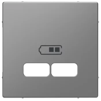 Schneider Electric Merten MEG4367-6036 Fedlap, USB töltőkhöz, System-D, acél