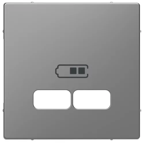 Schneider Electric Merten MEG4367-6036 Fedlap, USB töltőkhöz, System-D, acél