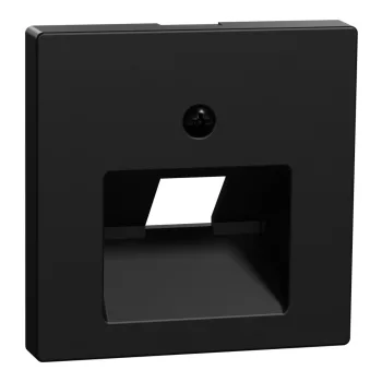 Schneider Electric Merten MEG4521-0403 Fedlap, 1xRJ45 aljzathoz, döntött, System-M, fekete