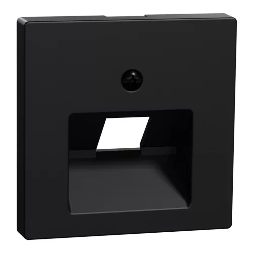 Schneider Electric Merten MEG4521-0403 Fedlap, 1xRJ45 aljzathoz, döntött, System-M, fekete