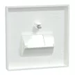 Schneider Electric Merten MEG4521-6035 Fedlap, 1xRJ45 aljzathoz, döntött, System-D, lótuszfehér
