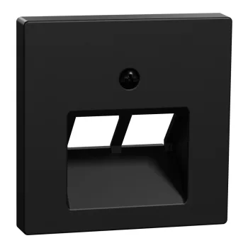 Schneider Electric Merten MEG4522-0403 Fedlap, 2xRJ45 aljzathoz, döntött, System-M, fekete