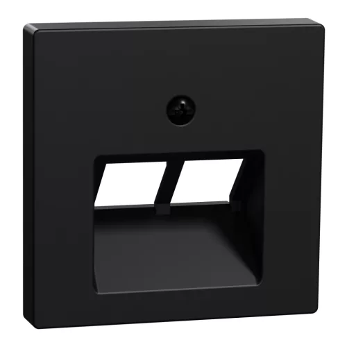 Schneider Electric Merten MEG4522-0403 fedlap, döntött kivitelű 2xRJ45 aljzathoz, feliratozható  fekete - System-M (M-Plan / M-Pure / M-Smart)