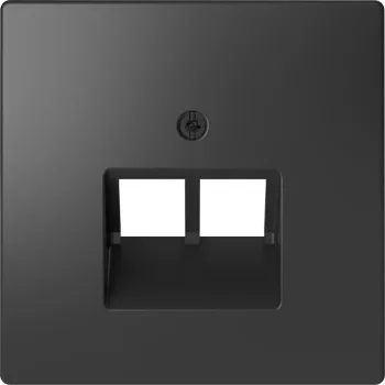   Schneider Electric Merten MEG4522-6034 fedlap, döntött kivitelű 2xRJ45 aljzathoz, feliratozható  antracit - System-D (D-Life / D-Antik)