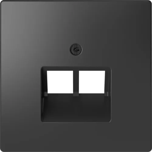 Schneider Electric Merten MEG4522-6034 fedlap, döntött kivitelű 2xRJ45 aljzathoz, feliratozható  antracit - System-D (D-Life / D-Antik)