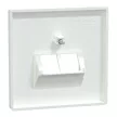 Schneider Electric Merten MEG4522-6035 fedlap, döntött kivitelű 2xRJ45 aljzathoz, feliratozható  lótuszfehér - System-D (D-Life / D-Antik)